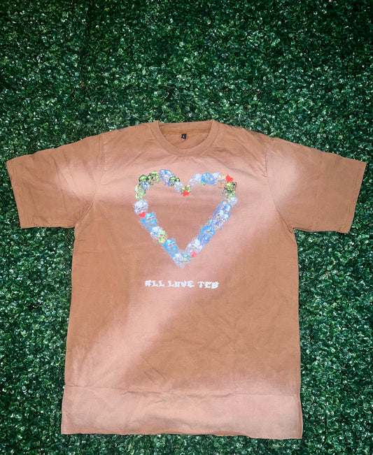 BROWN FADED TEE