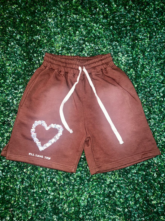 BROWN FADED SHORTS